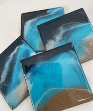 Load image into Gallery viewer, Beach Resin Wooden Coasters (set of 4) - neerjatrehan.com