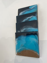 Load image into Gallery viewer, Beach Resin Wooden Coasters (set of 4) - neerjatrehan.com