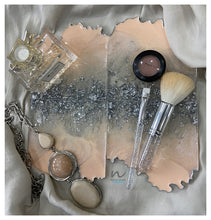 Load image into Gallery viewer, Peach and Silver Leaf Resin Coasters (set of 4) - neerjatrehan.com