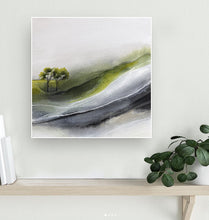 Load image into Gallery viewer, abstract landscape, toronto abstract artist, abstract art on canvas, green art, earthy painting, nature abstract art, nature painting, tree acrylic painting, trees painting