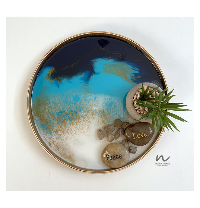 Resin Wooden Tray (23cm) - neerjatrehan.com
