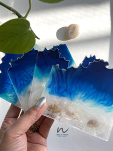 Beachy Resin Coasters (set of 4) - neerjatrehan.com