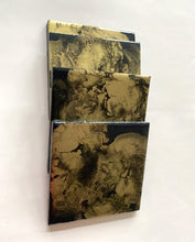 Load image into Gallery viewer, Gold and Black Resin Wooden Coasters(set of 4) - neerjatrehan.com