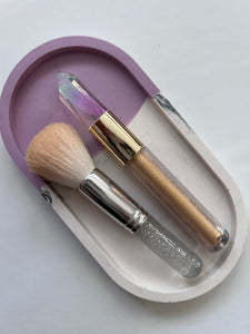Lavender and beige Trinket Tray - neerjatrehan.com