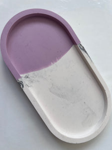 Lavender and beige Trinket Tray - neerjatrehan.com