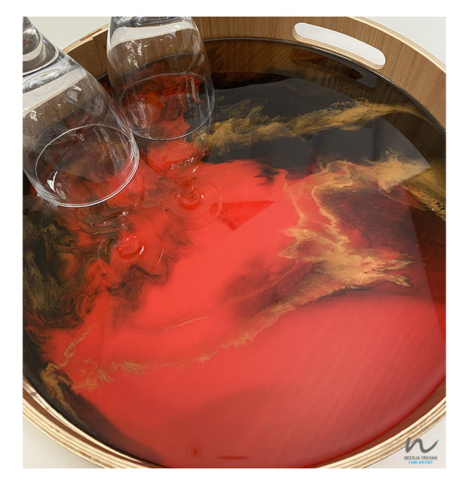 Bamboo Resin Tray (34.5 cm) - neerjatrehan.com