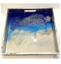 Load image into Gallery viewer, Silver Wooden Resin Tray (15inches) - neerjatrehan.com