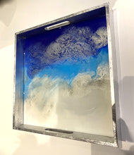 Load image into Gallery viewer, Silver Wooden Resin Tray (15inches) - neerjatrehan.com