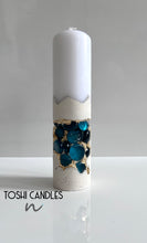 Load image into Gallery viewer, Turquoise Glass Pebble Candle
