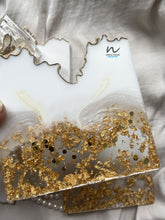 Load image into Gallery viewer, White, White Pearl and Gold Leaf resin Coasters (set of 4) - neerjatrehan.com