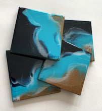 Load image into Gallery viewer, Beach Resin Wooden Coasters (set of 4) - neerjatrehan.com