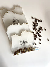 Load image into Gallery viewer, coffeelovers, realcoffeebeans, resin coasters, handwritten, smellthe coffee, 