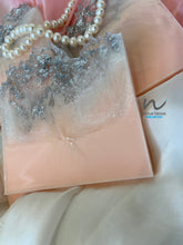 Load image into Gallery viewer, Peach and Silver Leaf Resin Coasters - neerjatrehan.com